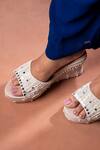 Shop_House Of Vitti India_Beige Embroidery Pearl Mirage Wedges 