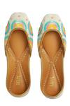 Shop_House Of Vitti India_Beige Embroidery Rainbow Motif Juttis _at_Aza_Fashions