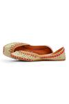 Buy_House Of Vitti India_Beige Embroidery Light Mimosa Juttis _at_Aza_Fashions