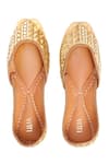 Shop_House Of Vitti India_Gold Embroidery Light Juttis _at_Aza_Fashions