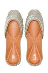 Shop_House Of Vitti India_Gray Embroidery Cloud Grey Stardust Juttis _at_Aza_Fashions