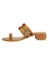 Buy_House Of Vitti India_Brown Embroidery Tassel Heels _Online_at_Aza_Fashions