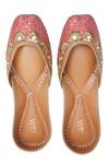 Shop_House Of Vitti India_Pink Embroidery Blush Zaira Juttis _at_Aza_Fashions