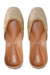 Shop_House Of Vitti India_Beige Embroidery Juttis _at_Aza_Fashions