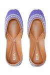 Shop_House Of Vitti India_Purple Pearls Bloom Embroidered Juttis _at_Aza_Fashions