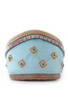 Buy_House Of Vitti India_Blue Nalki Wildbloom Embroidered Juttis _Online_at_Aza_Fashions
