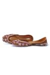 Buy_House of Vitti India_Brown Dabka Cocoa Blush Juttis _at_Aza_Fashions