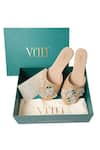 House of Vitti India_Evara 3D Sheesh Bloom Embroidered Mules _at_Aza_Fashions