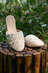 Buy_House of Vitti India_Margot Pearl Embellished Mules _at_Aza_Fashions