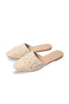 Shop_House of Vitti India_Margot Pearl Embellished Mules _at_Aza_Fashions