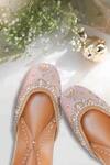 House of Vitti India_Meher Crystal Embellished Juttis _Online_at_Aza_Fashions