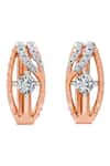 Divine Solitaires_18kt Rose Gold Diamond Wave Bali Earrings _Online_at_Aza_Fashions