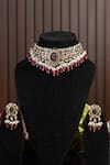 Shop_Amaara Jewels_Red Polki Stone Embellished Choker Necklace Set 