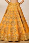 Masaba_Yellow Cape Viscos Organza Motichur Embroidered Bridal Lehenga Set _Online