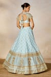 Shop_Masaba_Blue Lehenga And Blouse Raw Silk Embroidered Vase Aasman Embellished Bridal Set _Online_at_Aza_Fashions