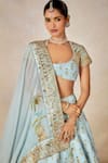 Buy_Masaba_Blue Lehenga And Blouse Raw Silk Embroidered Vase Aasman Embellished Bridal Set 