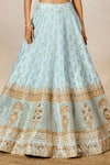 Shop_Masaba_Blue Lehenga And Blouse Raw Silk Embroidered Vase Aasman Embellished Bridal Set 