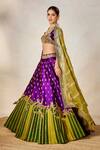 Masaba_Purple Lehenga And Blouse Raw Silk Embroidered Berry Bel Jamun Fizz Bridal Set _at_Aza_Fashions