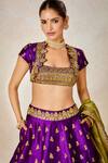 Masaba_Purple Lehenga And Blouse Raw Silk Embroidered Berry Bel Jamun Fizz Bridal Set _Online