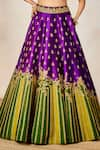 Buy_Masaba_Purple Lehenga And Blouse Raw Silk Embroidered Berry Bel Jamun Fizz Bridal Set _Online