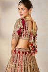 Buy_Masaba_Wine Lehenga And Blouse Heavy Raw Silk Embroidered Kokum Sherbet Bridal Set 