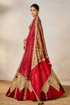 Masaba_Wine Lehenga And Blouse Heavy Raw Silk Embroidered Kokum Sherbet Bridal Set _Online