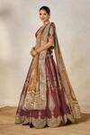 Masaba_Wine Lehenga And Blouse Heavy Raw Silk Embroidered Gajar Halwa Bridal Set _at_Aza_Fashions