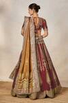 Buy_Masaba_Wine Lehenga And Blouse Heavy Raw Silk Embroidered Gajar Halwa Bridal Set 