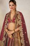 Buy_Masaba_Wine Lehenga And Blouse Heavy Raw Silk Embroidered Gajar Halwa Bridal Set _Online