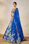 Masaba_Blue Lehenga And Blouse Heavy Raw Silk Embroidered Sehra Neel Bahar Bridal Set _at_Aza_Fashions