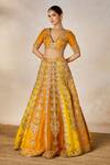 Buy_Masaba_Yellow Lehenga Heavy Raw Silk Embroidered Zardozi The Ghevar Bridal Set _Online