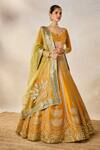 Shop_Masaba_Yellow Lehenga Heavy Raw Silk Embroidered Zardozi The Ghevar Bridal Set _Online