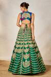 Buy_Masaba_Green Lehenga Heavy Raw Silk Embroidered Dori Plunge V-neck Set 