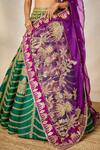 Masaba_Green Lehenga Heavy Raw Silk Embroidered Dori Plunge V-neck Set _Online