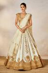 Shop_Masaba_Ivory Lehenga Heavy Raw Silk And Tissue Embroidered Nan Khati Bridal Set _Online_at_Aza_Fashions