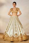 Masaba_Ivory Lehenga Heavy Raw Silk And Tissue Embroidered Nan Khati Bridal Set _Online