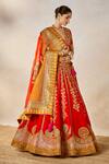 Masaba_Red Lehenga Heavy Raw Silk Embroidered Zardozi The Gulab Sherbet Bridal Set _at_Aza_Fashions