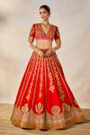 Buy_Masaba_Red Lehenga Heavy Raw Silk Embroidered Zardozi The Gulab Sherbet Bridal Set 