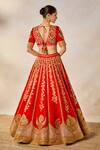 Shop_Masaba_Red Lehenga Heavy Raw Silk Embroidered Zardozi The Gulab Sherbet Bridal Set 