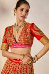 Buy_Masaba_Red Lehenga Heavy Raw Silk Embroidered Zardozi The Gulab Sherbet Bridal Set _Online