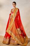 Buy_Masaba_Red Lehenga Heavy Raw Silk Embroidered Zardozi The Gulab Sherbet Bridal Set 