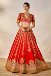 Masaba_Red Lehenga Heavy Raw Silk Embroidered Zardozi The Gulab Sherbet Bridal Set _Online