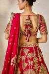 Buy_Masaba_Red Lehenga Heavy Raw Silk Hand Embroidery The Aalu Bukhara Bridal And Veil Set 