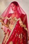 Buy_Masaba_Red Lehenga Heavy Raw Silk Hand Embroidery The Aalu Bukhara Bridal And Veil Set _Online