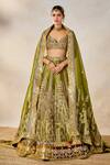 Shop_Masaba_Green Lehenga Heavy Raw Silk Embroidery Sequin Paan The Aam Panna Bridal Set _Online_at_Aza_Fashions