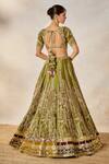 Shop_Masaba_Green Lehenga Heavy Raw Silk Embroidery Sequin Paan The Aam Panna Bridal Set 