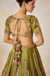 Masaba_Green Lehenga Heavy Raw Silk Embroidery Sequin Paan The Aam Panna Bridal Set _Online