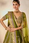 Shop_Masaba_Green Lehenga Heavy Raw Silk Embroidery Sequin Paan The Aam Panna Bridal Set _Online_at_Aza_Fashions