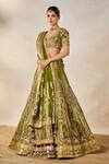 Buy_Masaba_Green Lehenga Heavy Raw Silk Embroidery Sequin Paan The Aam Panna Bridal Set 