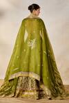 Shop_Masaba_Green Lehenga Heavy Raw Silk Embroidery Sequin Paan The Aam Panna Bridal Set 